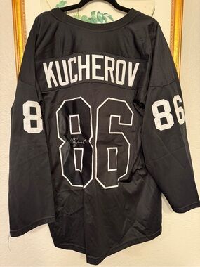 Kucherov #86 Black Hockey Jersey - Autographed